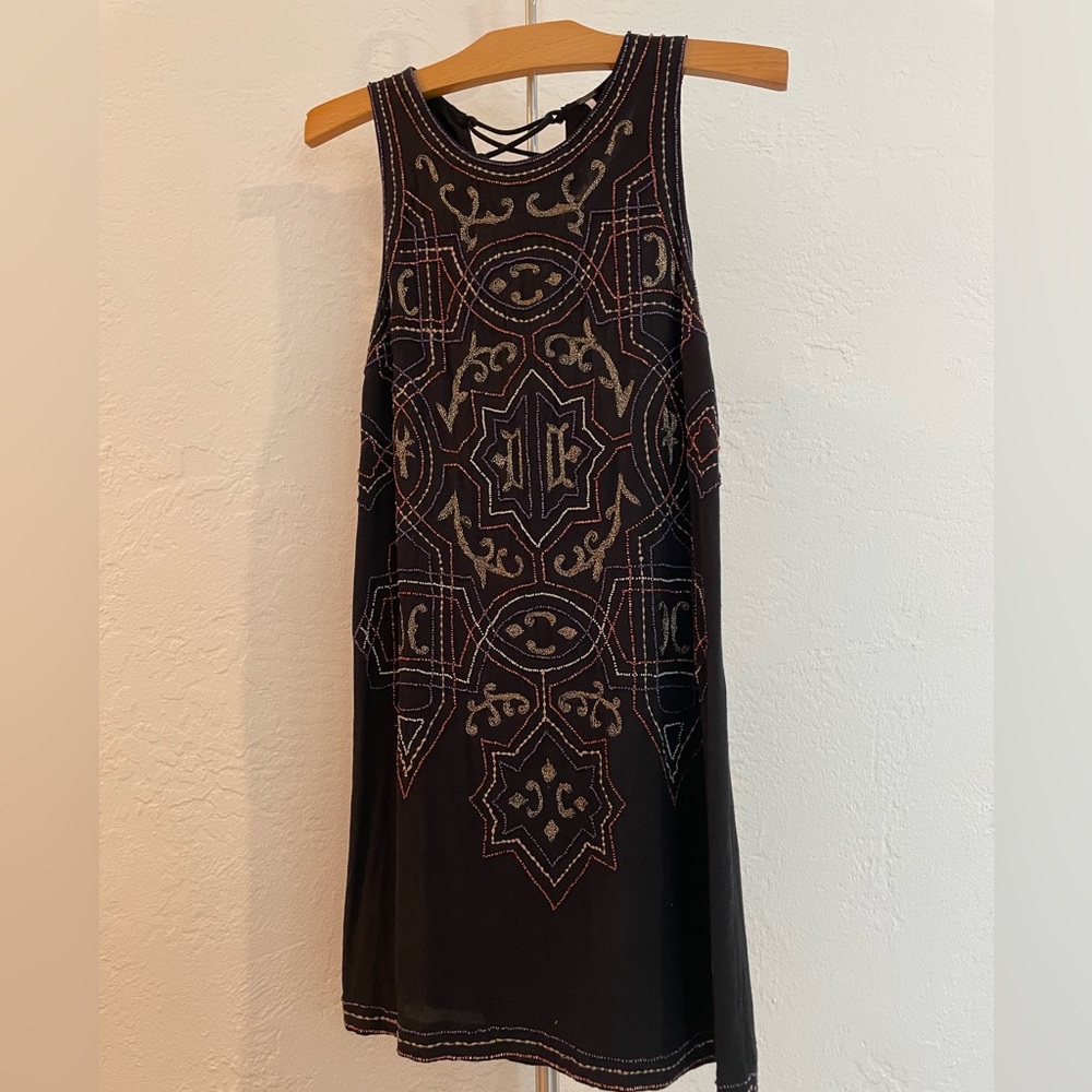 Free people embroidered dress; backless; dress up or down!
